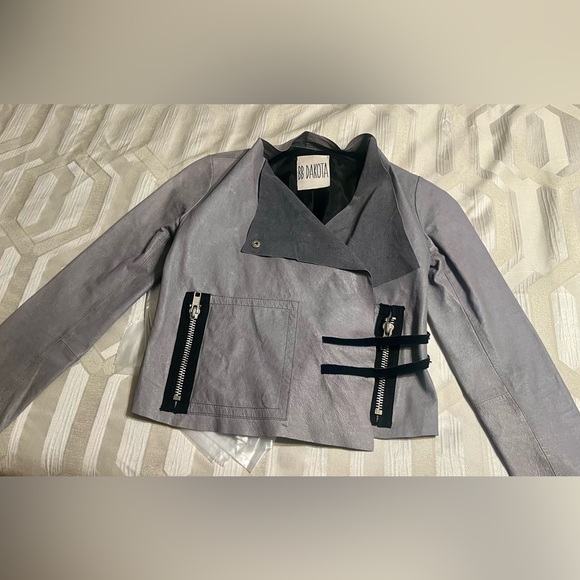 GUC BB DAKOTA Gray Moto Jacket, Waterfall Jacket, Sz XS-Small - Picture 6 of 6